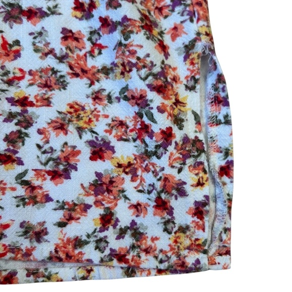 Red Pink Orange Mini Smocked Floral Spaghetti Strap Dress Medium - Picture 8 of 11